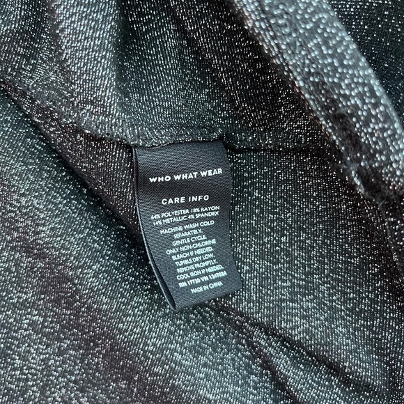 Black and Silver Sparkle long Sleeve Top - Picture 5 of 5